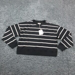 Thread & Supply Sweater Womens Large Black White Striped Pullover NWT